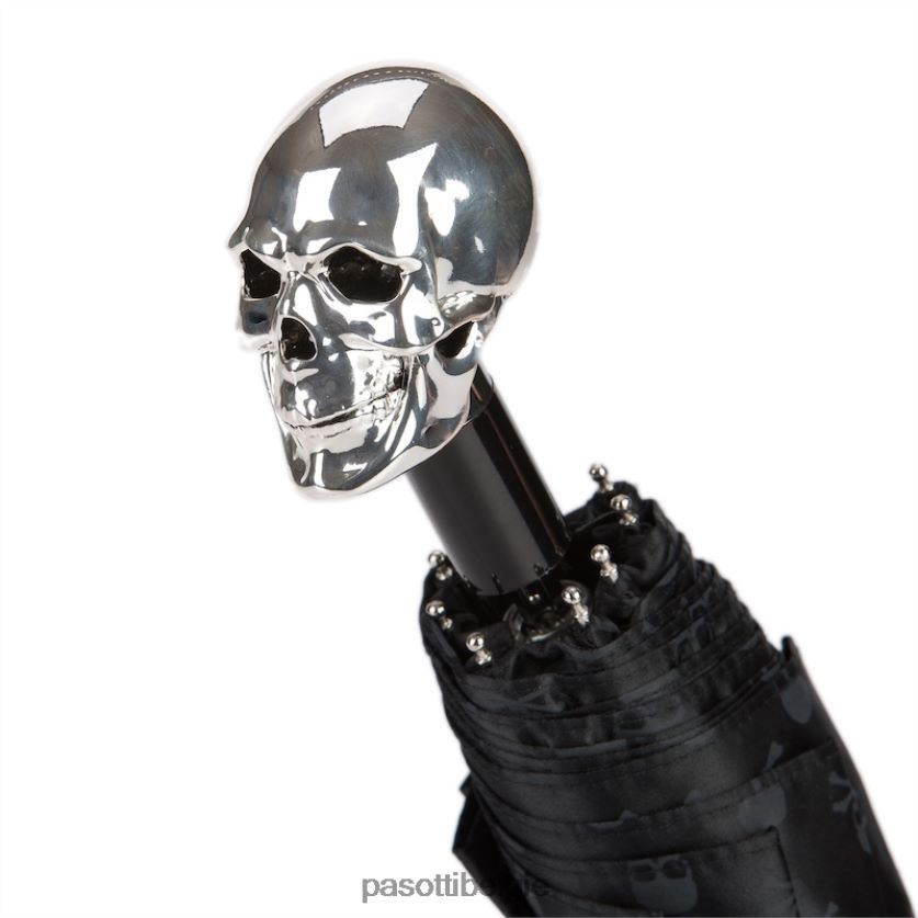 paraplu | 257 pnt w33 - opvouwbare paraplu met zilveren schedel PASOTTI VFHH4H586